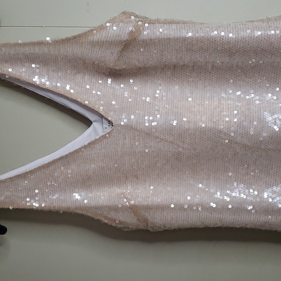 Women's Mini A line Squin Mini Dress - A New Day Cream - Picture 5 of 9